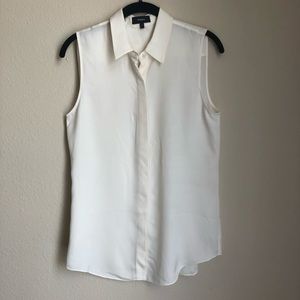 100% Silk Theory Sleeveless Button Up